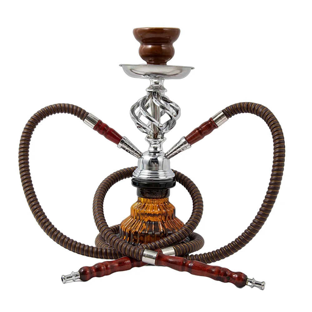 Complete Glass Hookah Set with Ceramic Bowl & Hose