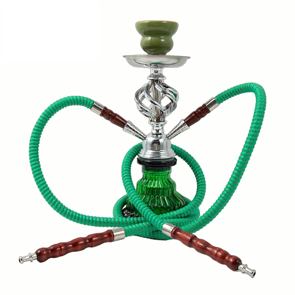 Complete Glass Hookah Set with Ceramic Bowl & Hose