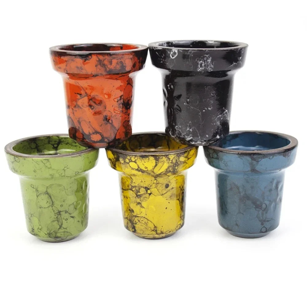 Crackled Ceramic Hookah Bowl - 7 Hole