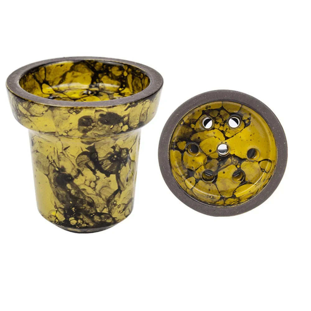 Crackled Ceramic Hookah Bowl - 7 Hole