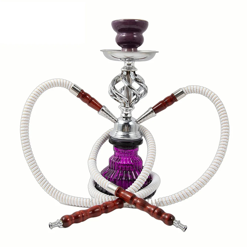Complete Glass Hookah Set with Ceramic Bowl & Hose