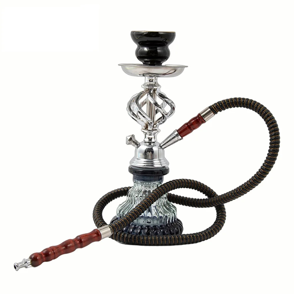 Complete Glass Hookah Set with Ceramic Bowl & Hose