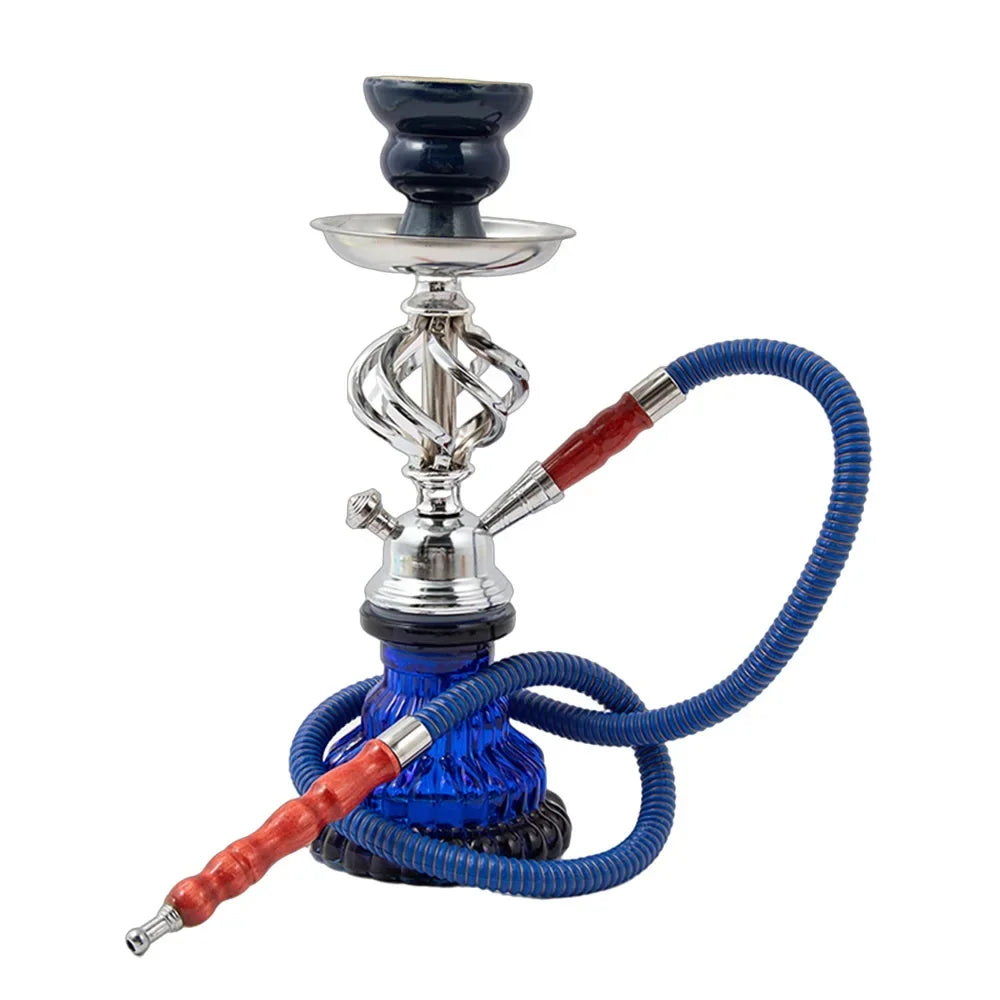 Complete Glass Hookah Set with Ceramic Bowl & Hose