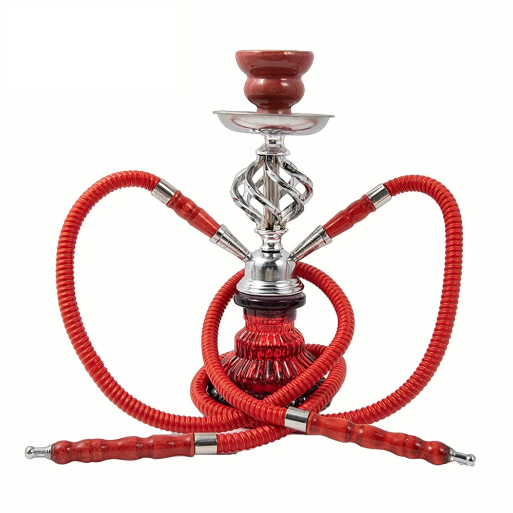 Complete Glass Hookah Set with Ceramic Bowl & Hose
