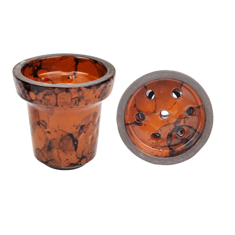 Crackled Ceramic Hookah Bowl - 7 Hole