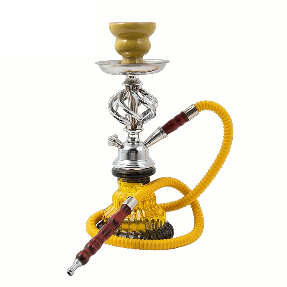 Complete Glass Hookah Set with Ceramic Bowl & Hose