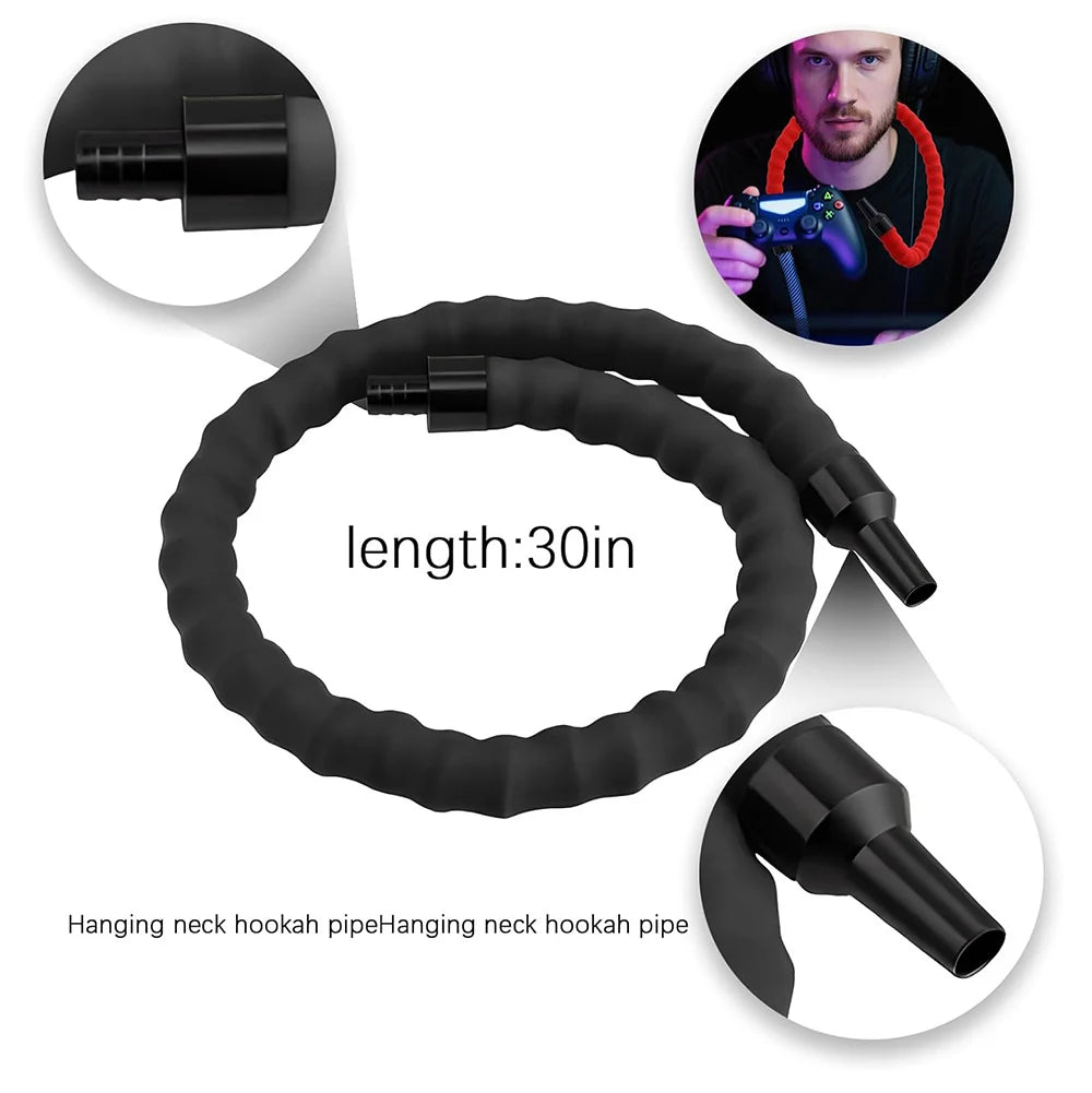 Hands-Free Flexible Hookah Hose with Grip Handle