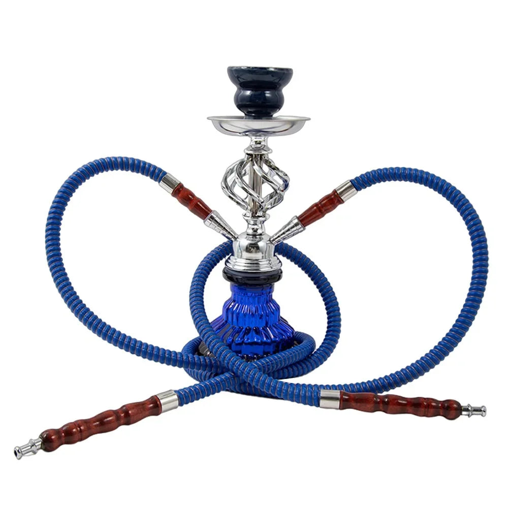 Complete Glass Hookah Set with Ceramic Bowl & Hose