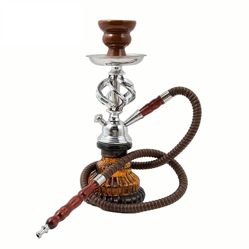 Complete Glass Hookah Set with Ceramic Bowl & Hose
