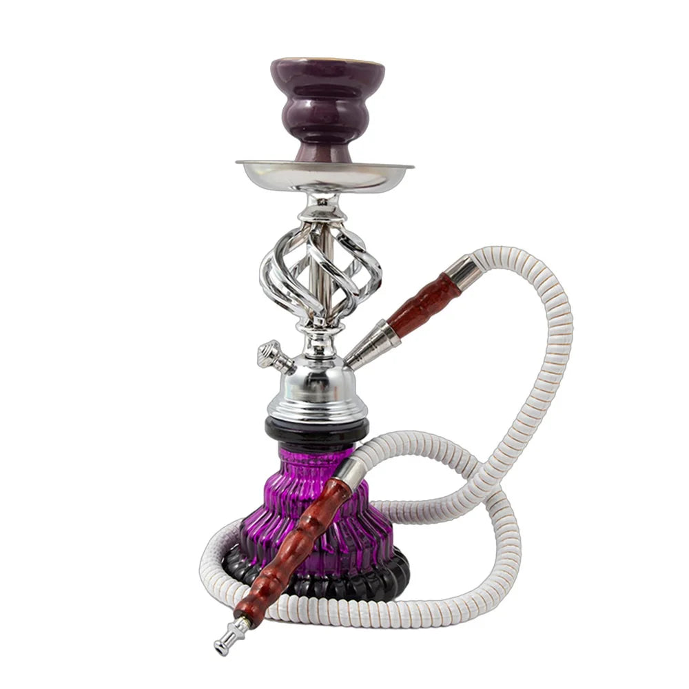 Complete Glass Hookah Set with Ceramic Bowl & Hose