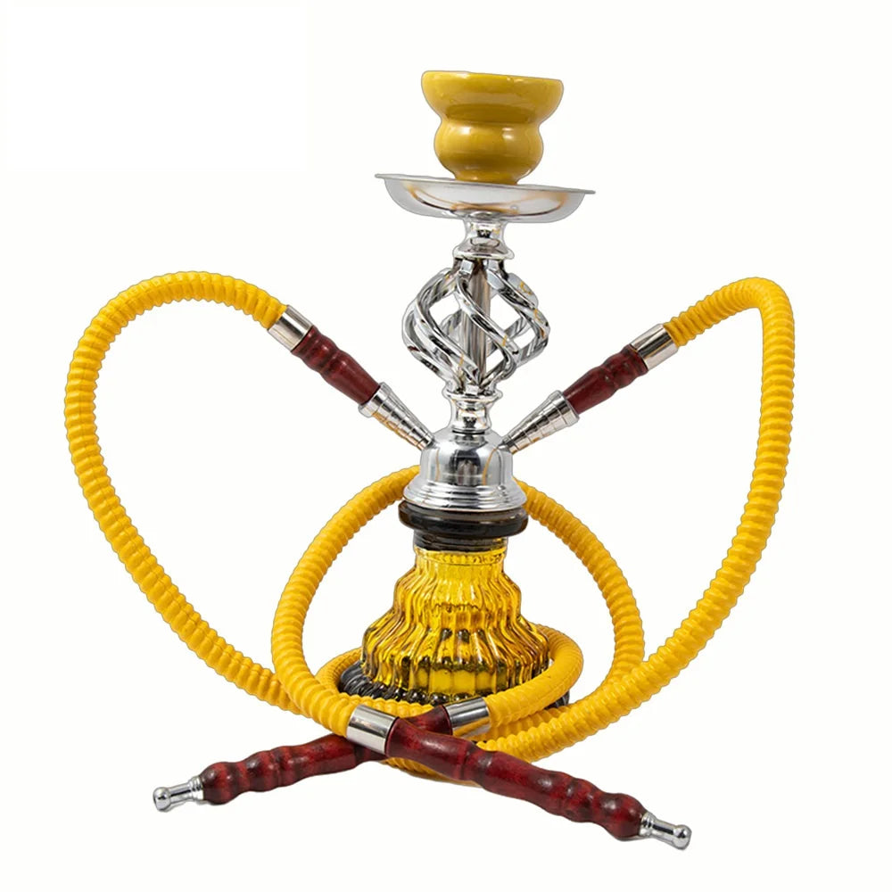 Complete Glass Hookah Set with Ceramic Bowl & Hose